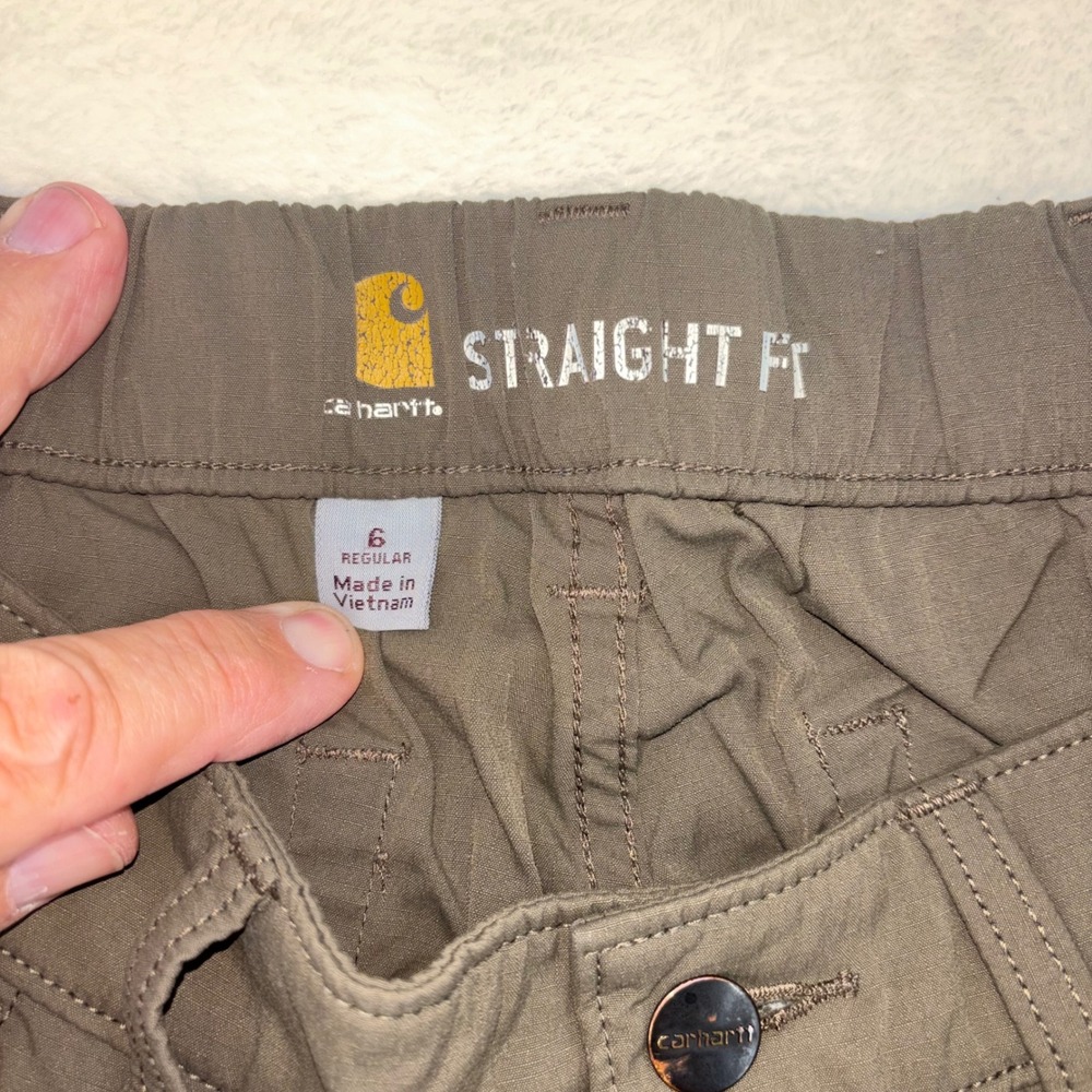 Carhartt Force Women 6 Regular Cargo Pants Green Straight Fit Ripstop 103612 - Picture 4 of 9